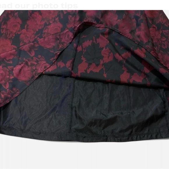 Alex Evenings Women Formal Dress - Black and Red Floral - Picture 7 of 9